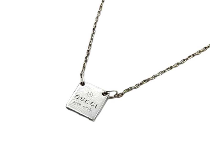 グッチ買取 SV925 ロゴ プレート ネックレス